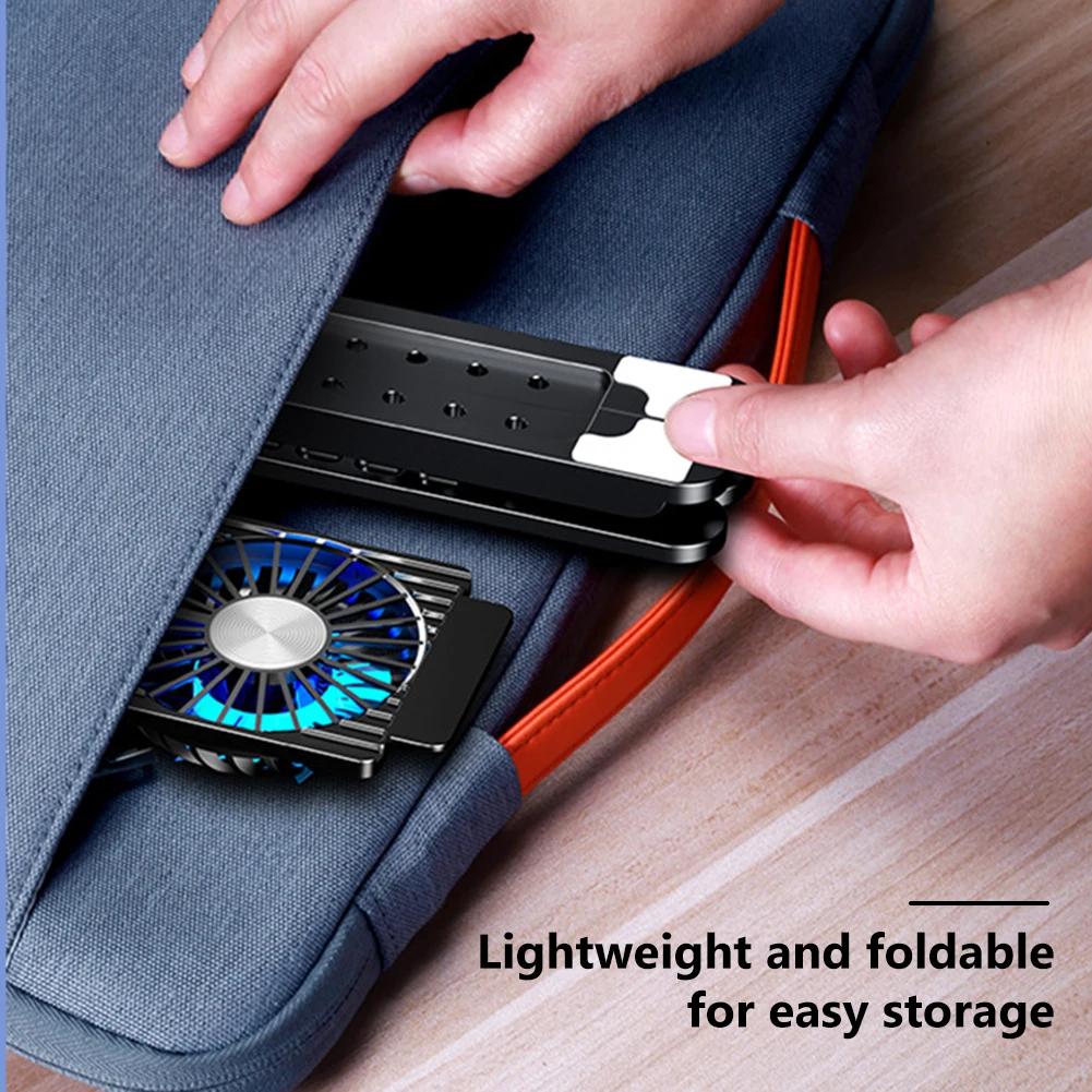 Notebook Stand with 2/4 Fans Foldable Laptop Cooling Fan RGB Silent Gaming Laptop Cooler Fan 7 Height for 11-17.3 Inch Notebook
