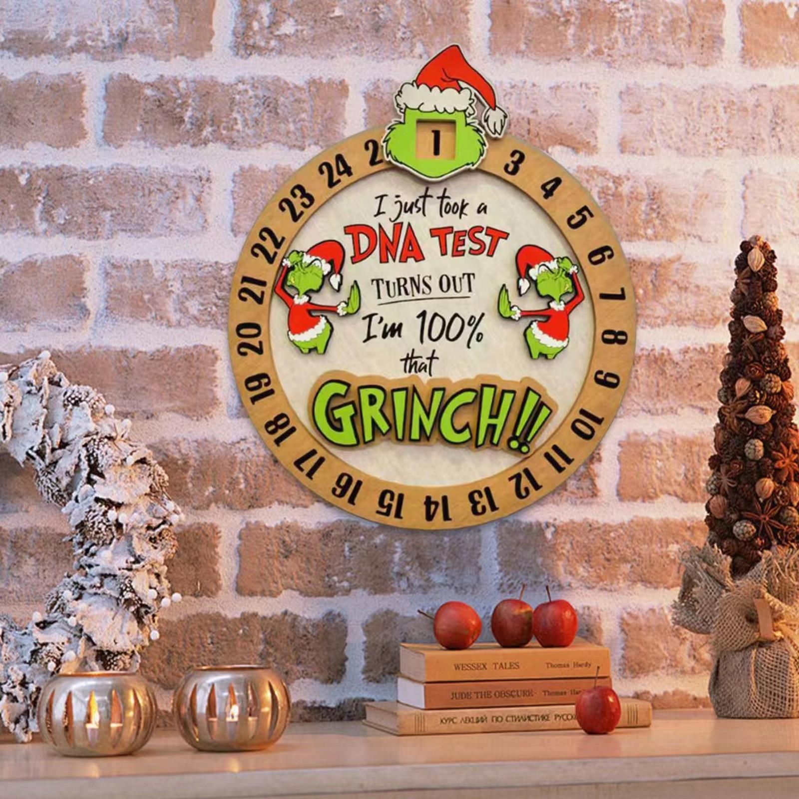 

Рождественские украшения, табличка на дверь, рождественские украшения, обратный отсчет, подарок One Size зелёный