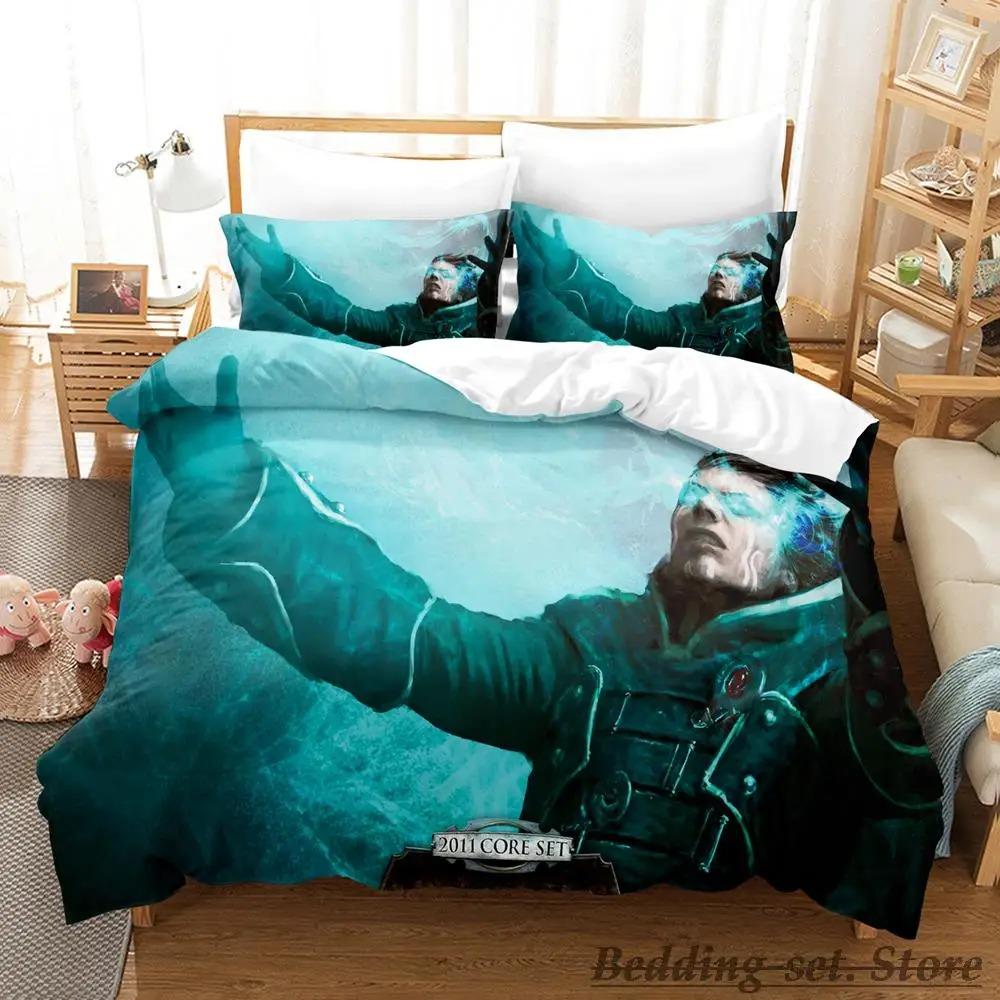 New M-Magic The Gathering Bedding Set Cartoon Anime Three-piece Set Adult Kid Bedroom Duvetcover Sets 3D Kawaii Twin Set