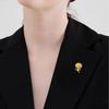 Lucky Golden Sunflower Zircon Brooch Premium Quality Shiny Fashion Pin for Ladies Party Prom Outfit Decor Best Gift for Her