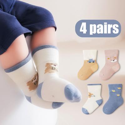 5 Pairs/Lot Baby Cute Socks Autumn Catoon Kids Cotton Socks Children'S Mid-Tube Socks For Boys And Girls