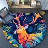 1pc Soft, Absorbent & Non-Slip Deer In the Forest Round Rug, for Entrance, Living Room, Bedroom, Bathroom, with Vibrant Colors and Patterns