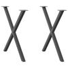 Vidaxl Dining Table Legs, 2 Pcs, Anthracite, 80X(72-73) Cm, Steel