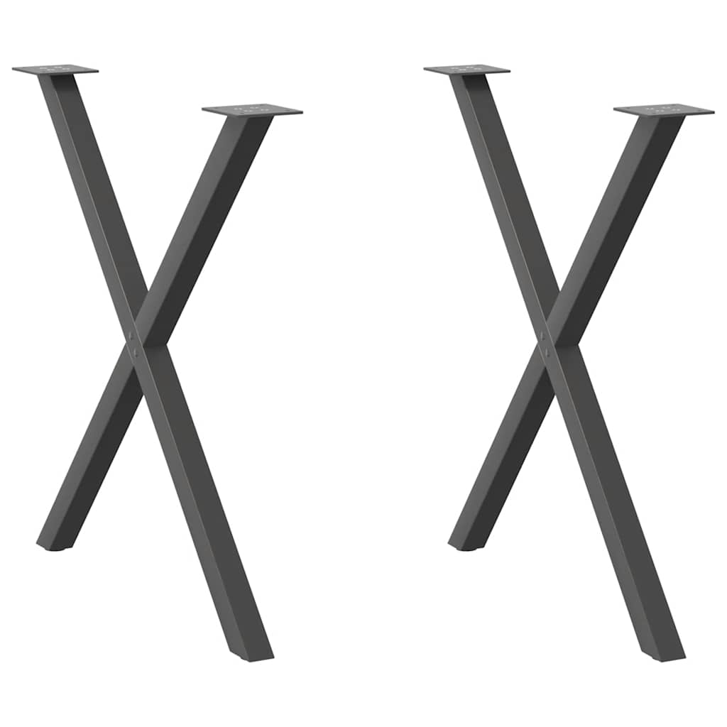 Vidaxl Dining Table Legs, 2 Pcs, Anthracite, 80X(72-73) Cm, Steel
