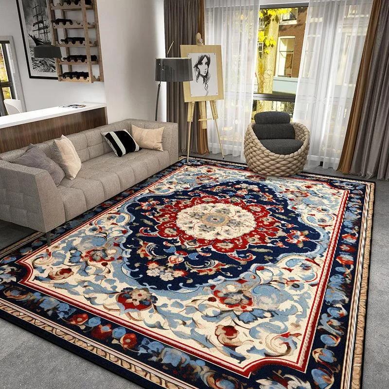 European Style Carpet for Living Room Luxury Decor Home Sofa Area Fluffy Soft Rug Bedroom Cloakroom Non-slip Entrance Door Mat