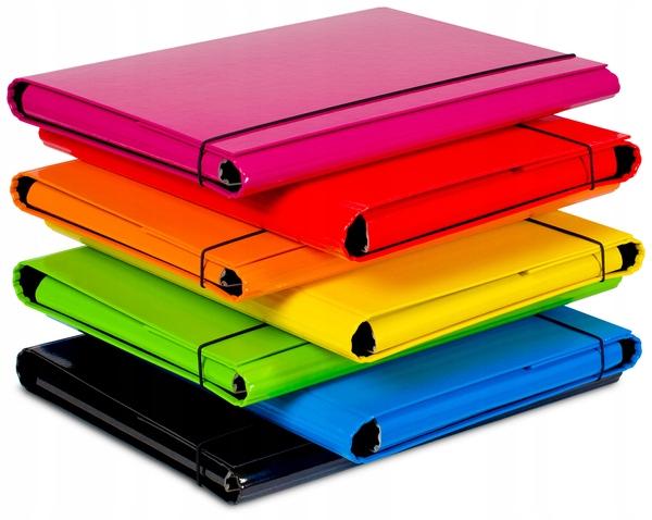 Teczka Skrzydłowa Z Gumką Caribic Czarna 9028