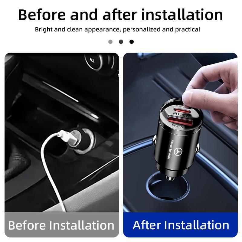 GLC GLB 30W Car Charger USB Ports Fast Charging Quick Charging Adapter For Mercedes Benz AMG A C E Class W201 W210 W108 W204 W2