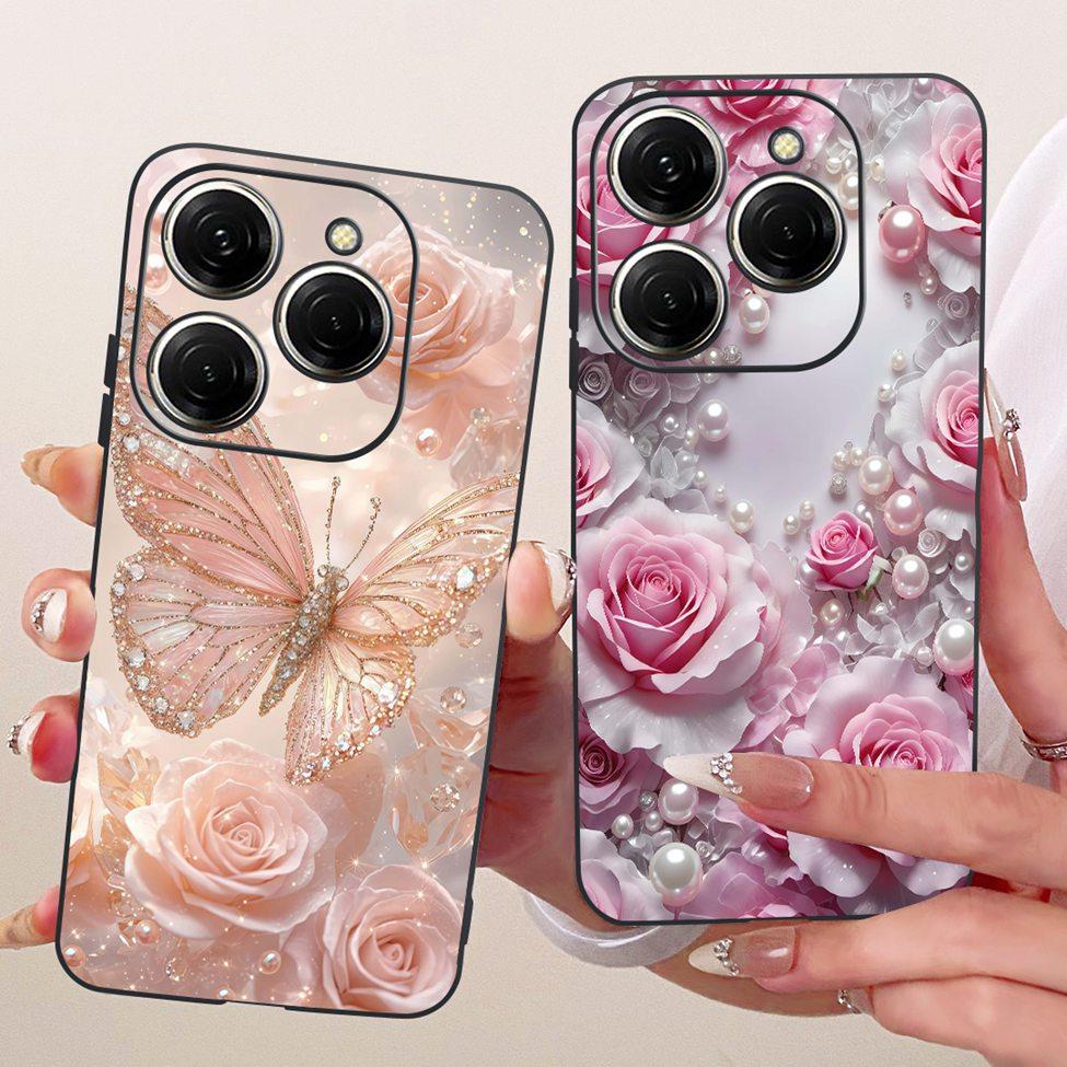 Case For Tecno Spark 20 Pro Cover KJ6 Cute Cat Fashion Butterfly Painted Casing For Techno Spark 20 Pro Bumper