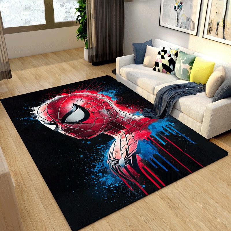 1pc Spider-Man Pattern Area Rug Soft Flannel Floor Mat for Living Room,Office,Bedroom and Carpet,Sofa Coffee Table Floor Mat