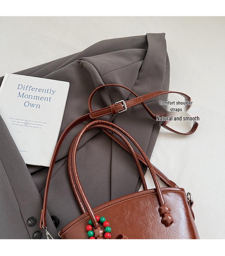 Innovative Sense Kleine Bucket Bag für Damen 2025 - Vielseitige Retro Umhängetasche mit einem Schulterriemen