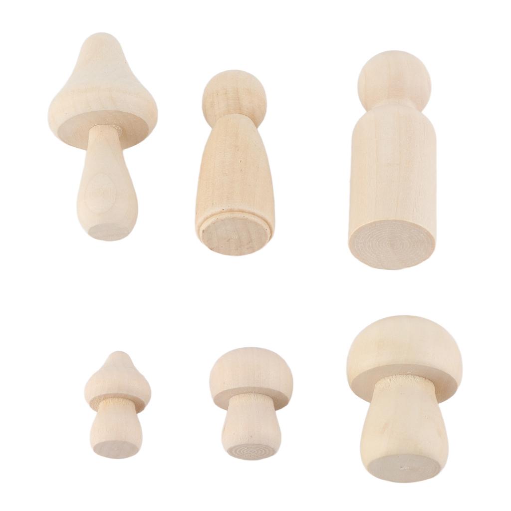 Mini DIY Wood Mushroom Crafts Unpainted Crafts Unfinished Wooden Mushroom