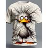 Fun Duck 3D Printed T-shirt Men's Cute Animal Pattern Top Summer Fashion Loose Short Sleeve Round Neck Street Wear