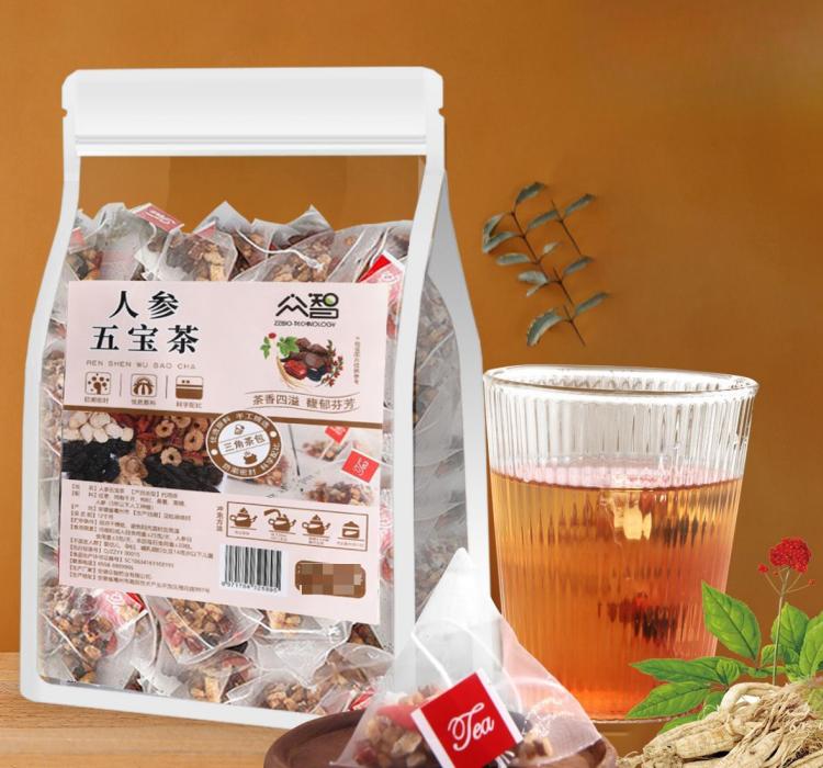 Ginseng Five Treasures Tea Men's Tea with Red Dates & Wolfberry30 Triangle Bags