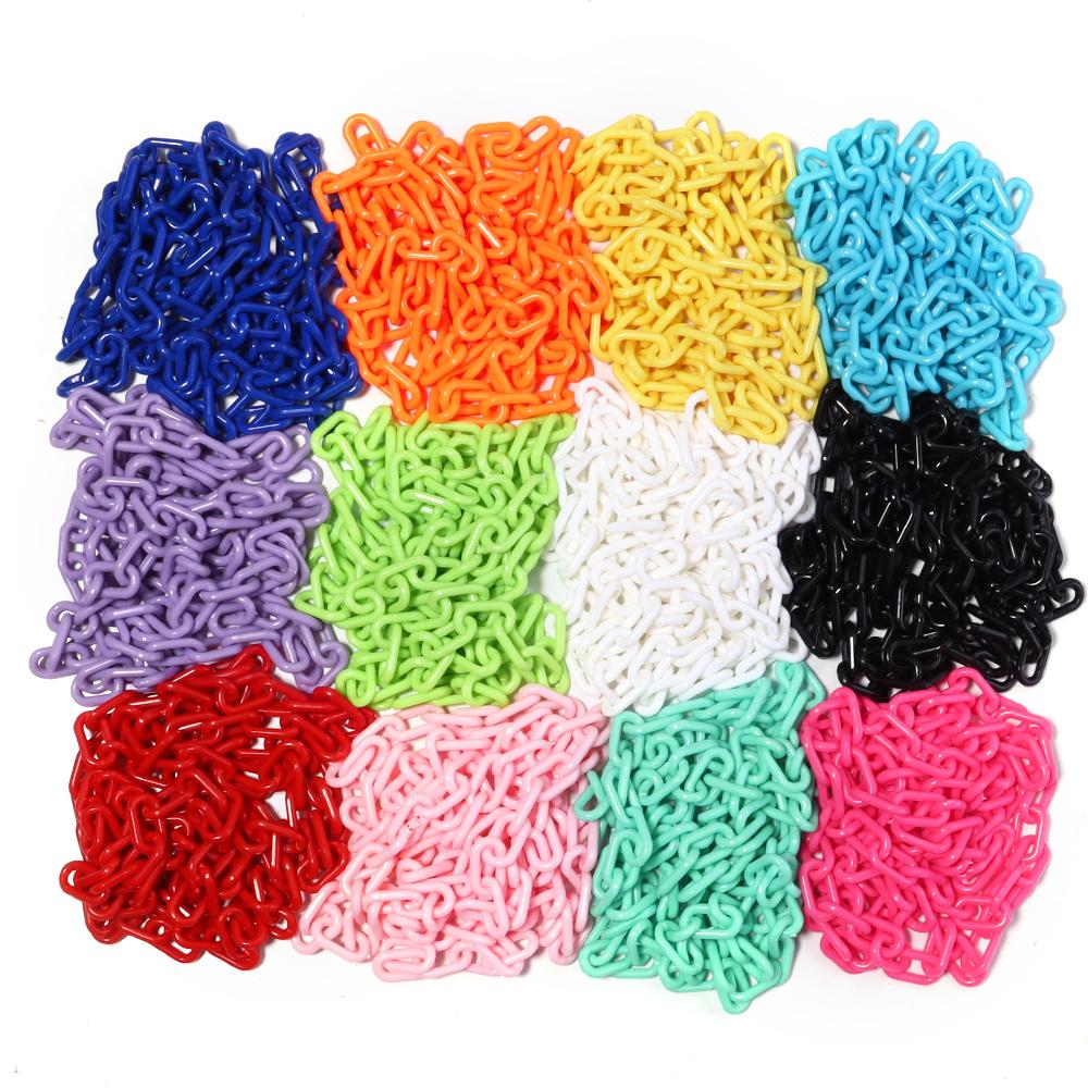 10pcs 50cm Colorful Acrylic Link Chains Extension Chains For Jewelry Making DIY Necklace Bracelet Keychain Bag Chain Accessories