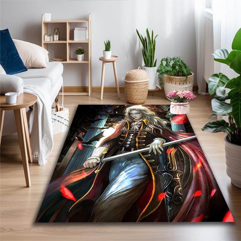 1pc Female Warrior Portrait Printed Chair Rug for Home Office Use, Living Room Kitchen Game Room Area Carpet