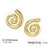 Cazador Gold Color Spiral Swirl Stud Earrings for Women Stainless Steel Geometric Earrings Trend 2026 Jewelry Birthday Gift New