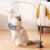 Cat Fishing Rod Indoor Cat Toy Upgraded Epoxy Sucker Steel Wire Long Rod Feather Teasing Stick Cat Self Hi