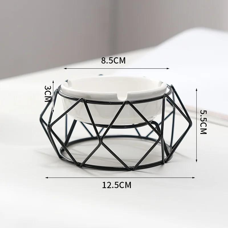 Ashtray with Shelf Living Room Decoration Geometric Ashtray Ornaments Creative Home Modern Trend Office Ceramic Ashtray