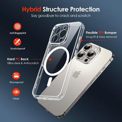 Magnetic Magsafe Case For iPhone 17Air 16E 16 E 15 14 Pro Max Plus Hybrid Hard Cover Camera Protection Clear Soft Shell