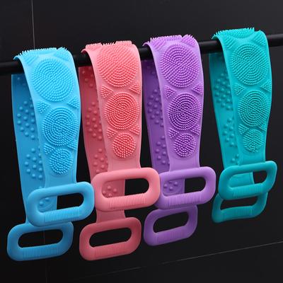 Silicone Body Scrubber Shower Brush Bath Exfoliating Brush Belt Back Scrub Body Cleaner Cleaning Strap Bathroom Accessories1pcs