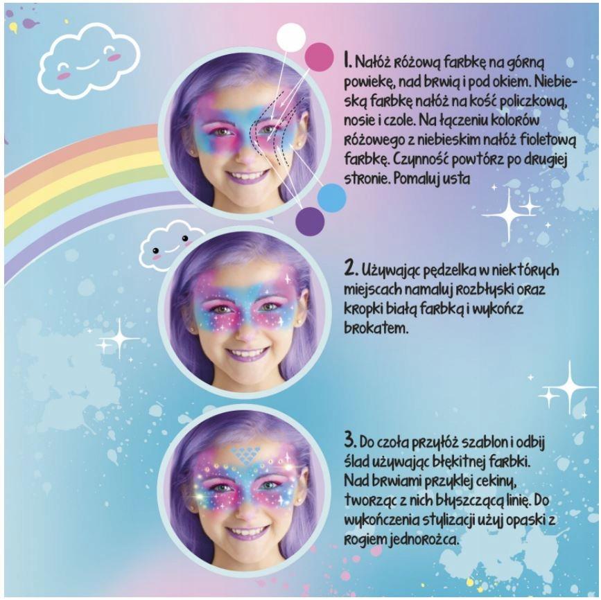 FARBKI DO TWARZY ZESTAW UNICORN KIDEA 5507