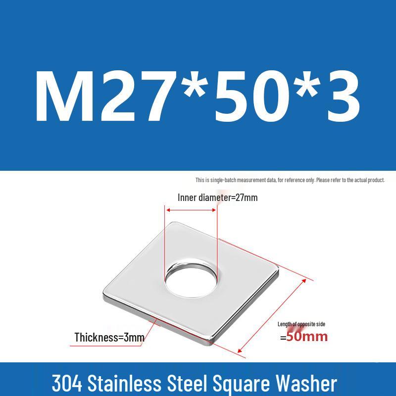 304 Stainless Steel Thickened Square Washer for Curtain Wall (M4-M16)