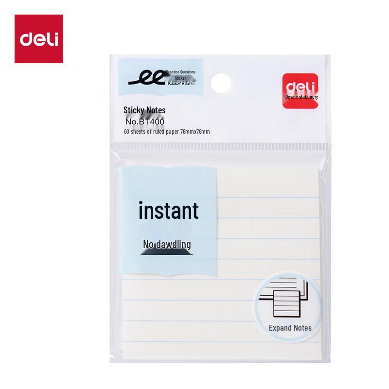 Deli BT400 Ruled Study Sticky Notes