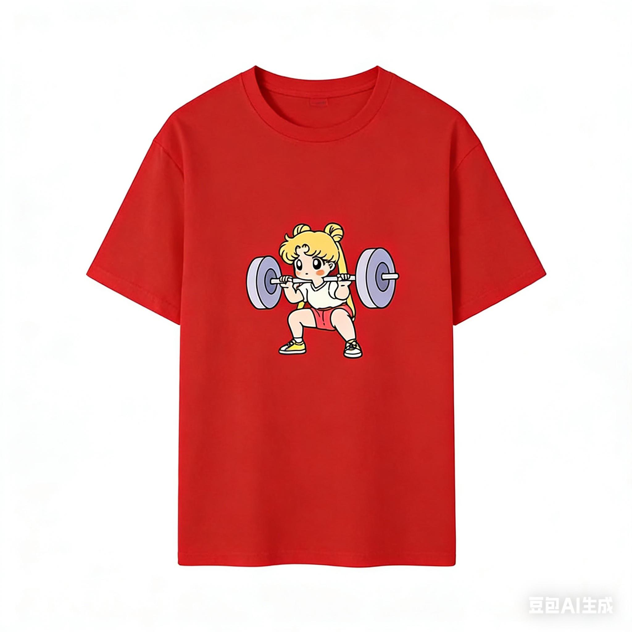 

2026 New Sailor Moon Lifting Iron Fitness Unisexs and Womens TShirt Cotton ParentChild Summer Cute Sweet Fun Short Sleeves 4XL