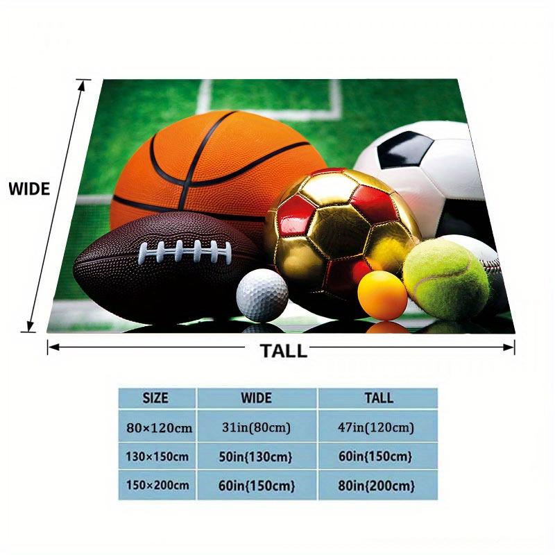 Ball design patterns Flannel printed blanket suitable for all seasons suitable for living room office sofa and travel 180x250CM