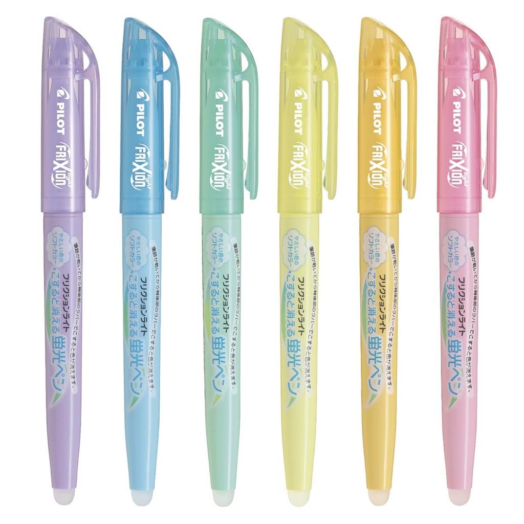 PILOT FriXion Light Highlighter Soft SFL60SL6CS Pen, 3.3mm, Color, 6-Color Set,