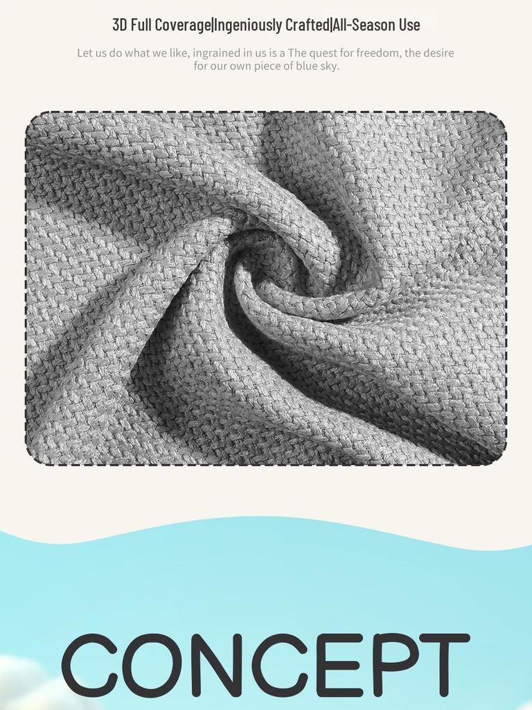 Universal Breathable Linen Car Seat Cushion - Full Surround for All Seasons, Fits Five Seats