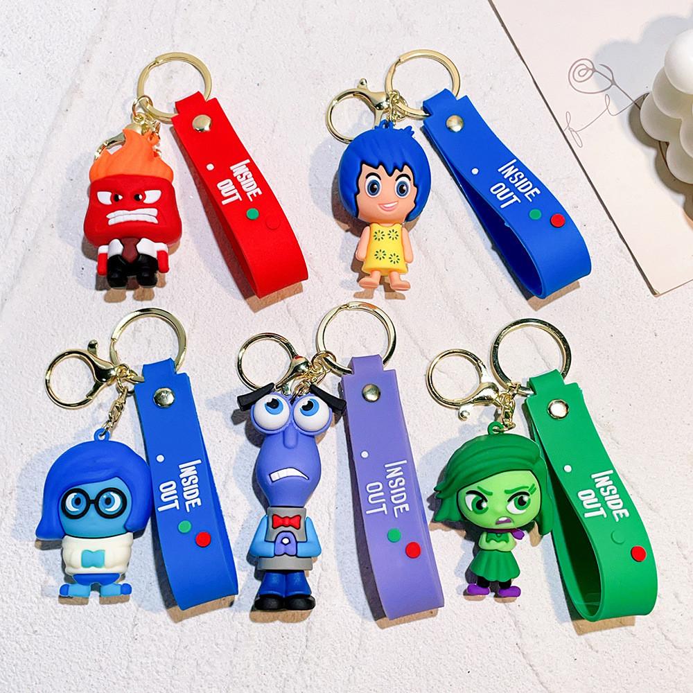 Adorable 2024 Movie Inside Out Keychain With Cute Amy Bobby Dr. Sadness Silicone Keyring For Men And Women