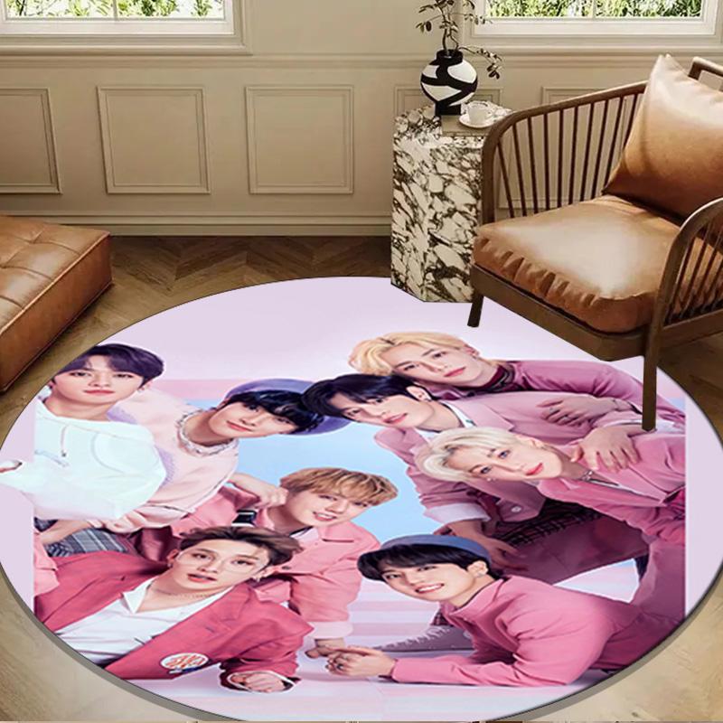 Kpop Stray  Round Rug for Livingroom,Bedroom, Palyroom, Chair Rug, Area Rug, Circle Carpet, Large Size Fan Christmas Gift