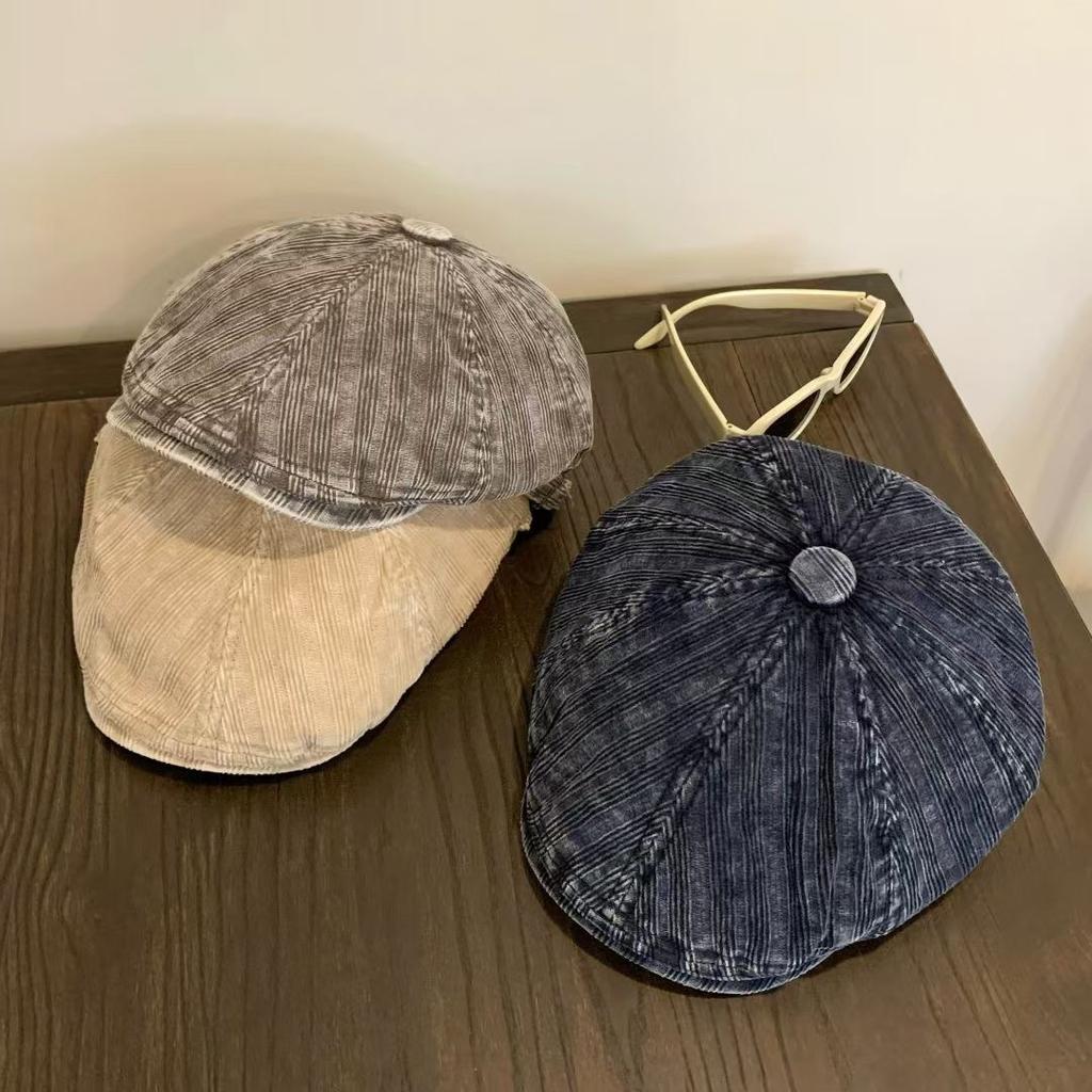JYL TS DIY Letter Cap Unisex Winter Corduroy Minimalist Casual Hat Corduroy