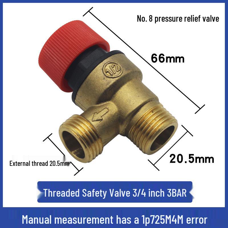Universal Brass Pressure Relief Valve for Wall-Mounted Boilers, 4 Points, 3 Bar