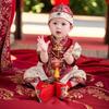 Summer Baby Boy Birthday Tang Suit with Crown for Zhou Ceremony