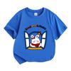 Kids Boys Girls 100% Cotton Crew Neck Short Sleeve T-Shirt, Cute Wink Bunny Window Give Me A Smile Graphic Casual Summer Tee for Children Daily Wear