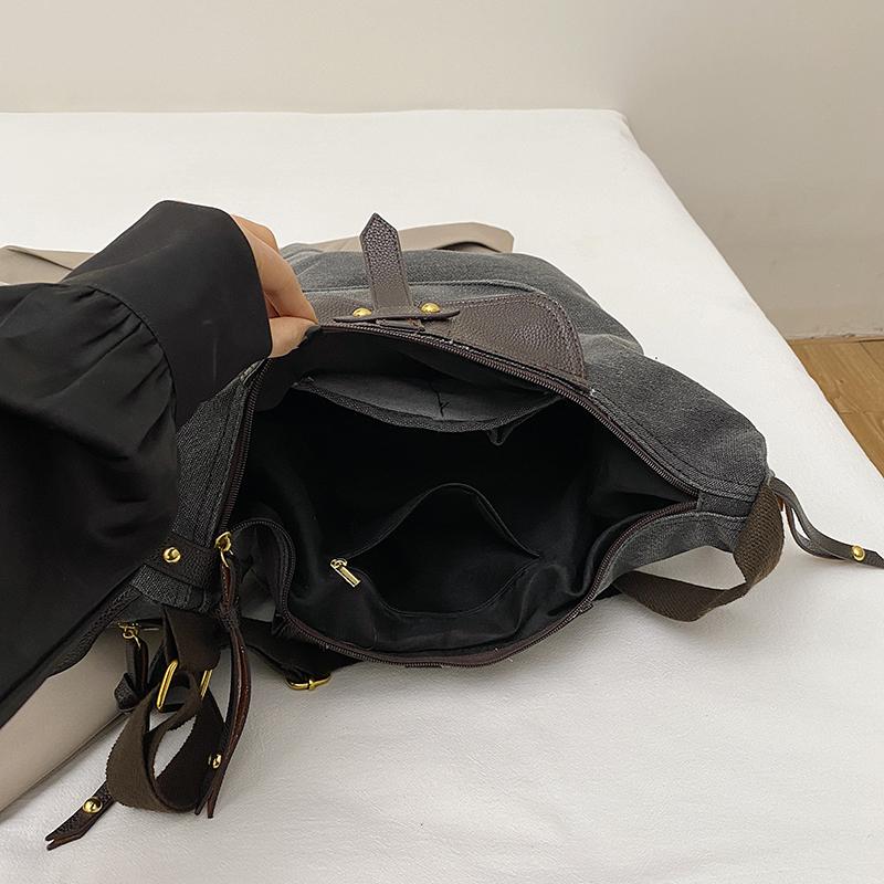 Niche Design Casual Women's Bag Fashionable Retro Large-capacity Canvas Bag Ins Creative Shoulder Crossbody