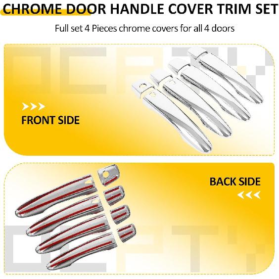 OCPTY 4PCS Door Handle Covers for Nissan Kicks (2017-2022), Maxima/Murano (2016-2022), Rogue (2014-2020), Rogue Sport (2017-2022) - Exterior Driver &