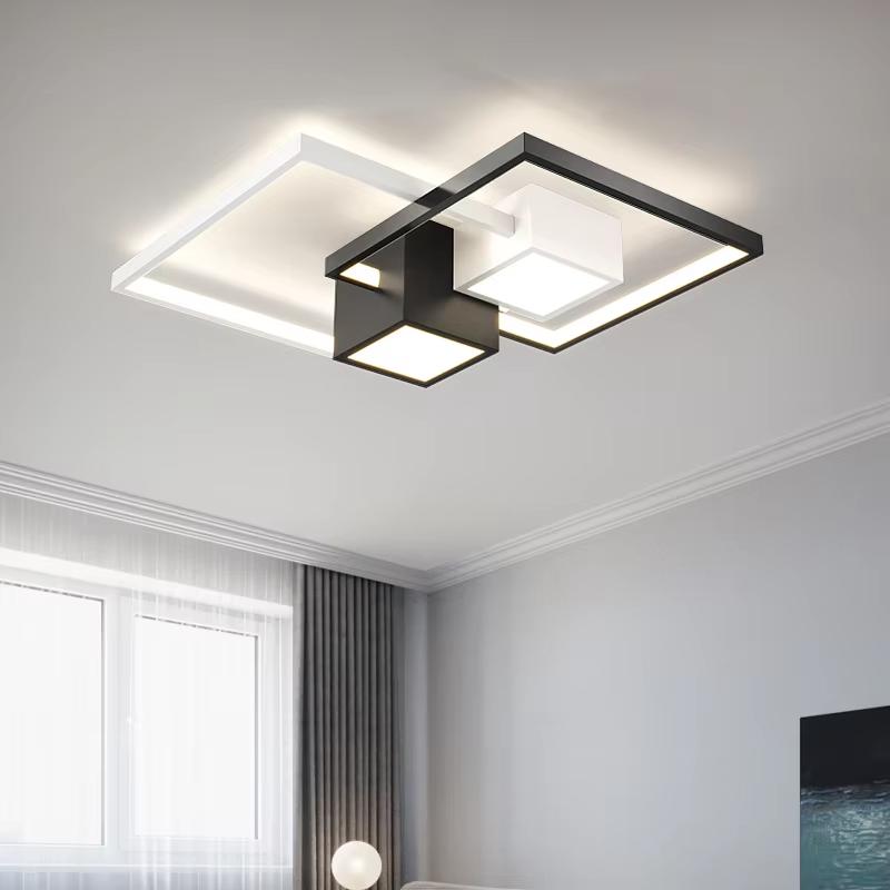 Nordic Black White LED Ceiling Light Modern Design Irregular Ceiling Light Dining Room Living Room Bedroom Lighting Fixtures