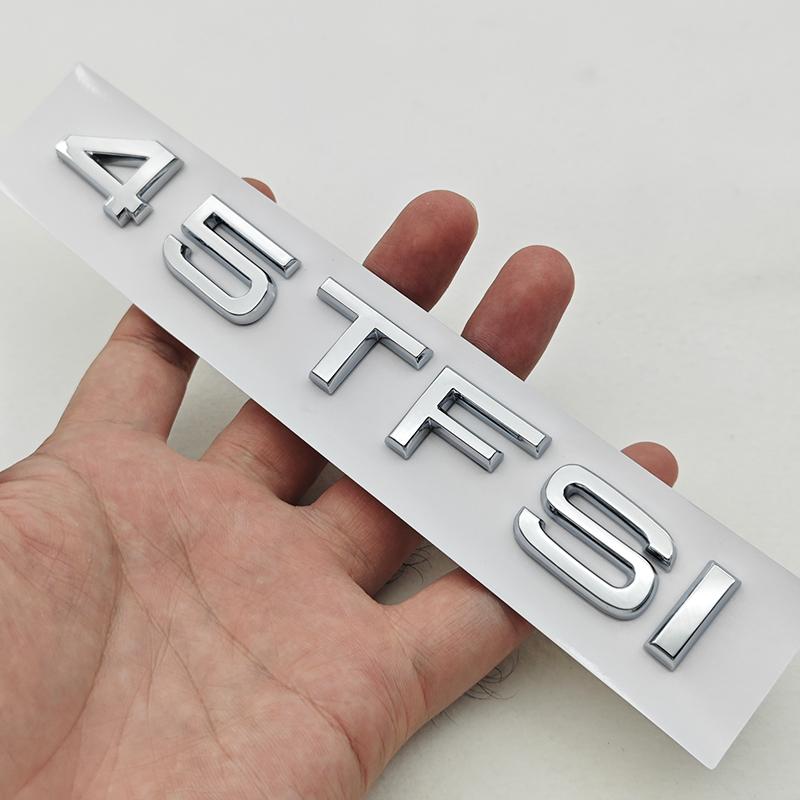 1pc 3D ABS Chrome Black Car Sticker Logo TT 40 TFSI 45 TFSI Rear Trunk Badge Emblem Decals For 4HGFC TT 45TFSI 40TFSI Accessories