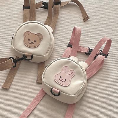Canvas-Babyrucksäcke, Kindergarten-Schultasche, Bär, Hase, koreanische Anti-Verlust-Kindertaschen für Mädchen und Jungen, Kinderrucksäcke für die Reise