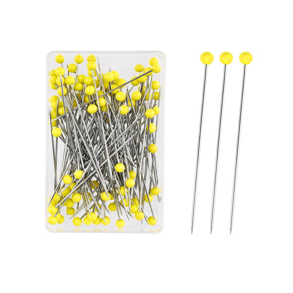 100 Stück Mode Nähnadeln Farbige Glas-/Keramikkopf Perlenstecknadeln Stricknadeln Nähbefestigung DIY Sicherheitsnadel 38mm