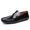 Men's mirror patent leather cowhide casual leather shoes Men's British driving Doudou shoes platform business lazy