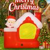 7FT Giant Holiday Lighting With LED Lights Christmas Inflatable Santa House Elf Xmas Yard Lawn Supplies Home Party Ornaments