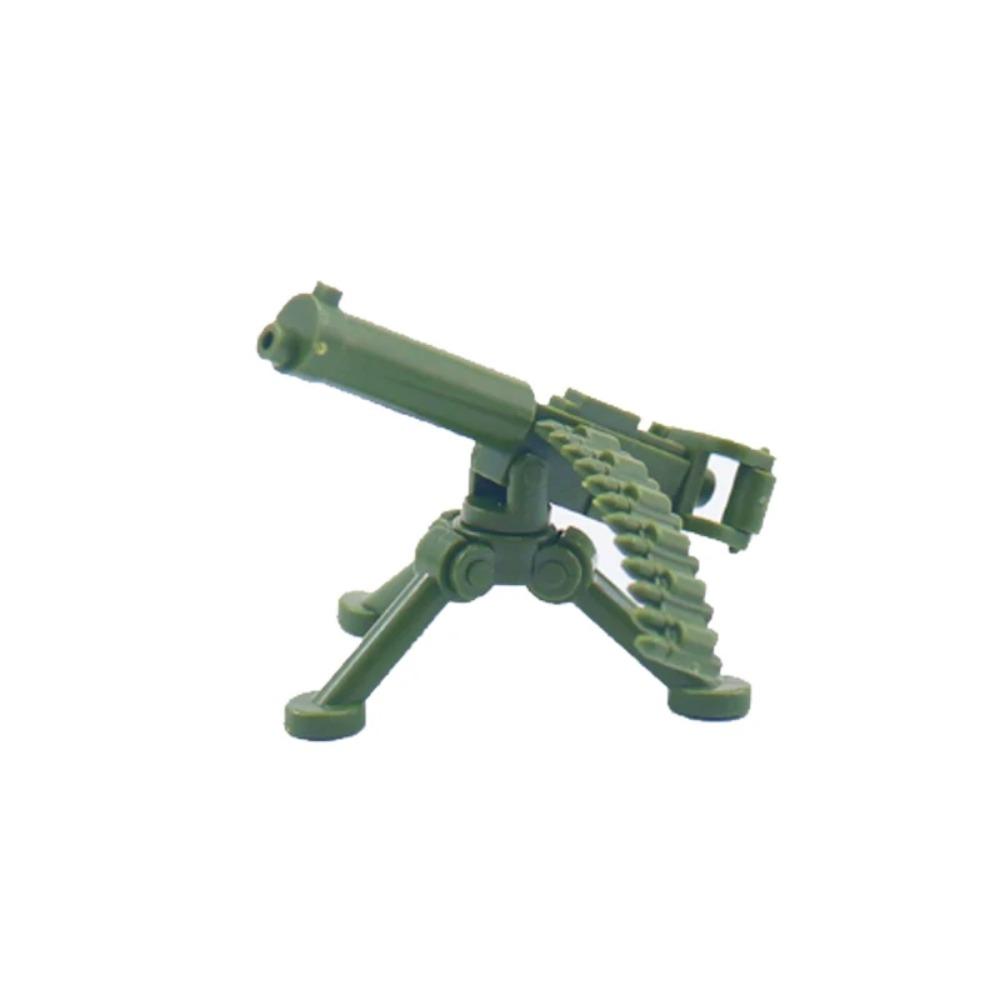 WW2 Military MOC Building Block Soldier Printed Weapon Case Rack Drone Bomb Disposal Mortar Gatling Maxine Gun DIY Toy Gift K046