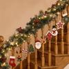 10Pcs Candy Cane Wooden Pendants Santa Claus Wall Party Holiday Decorations  Xmas Tree Decor