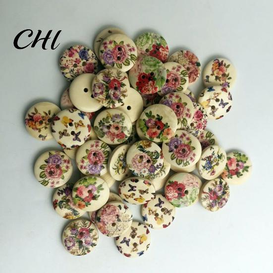 DIY 50Pcs Buttons Eco-friendly Vintage Wear Painted Resistant Sewing for Indoor