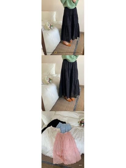 Embroidered Fairy Korean Patchwork Skirt: Fluffy, Medium-Long, Solid Color, Summer Design