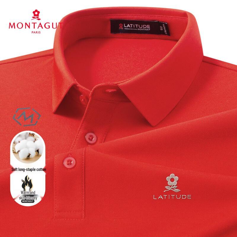MONTAGUT Men's Casual Long-Sleeve Polo Shirt
